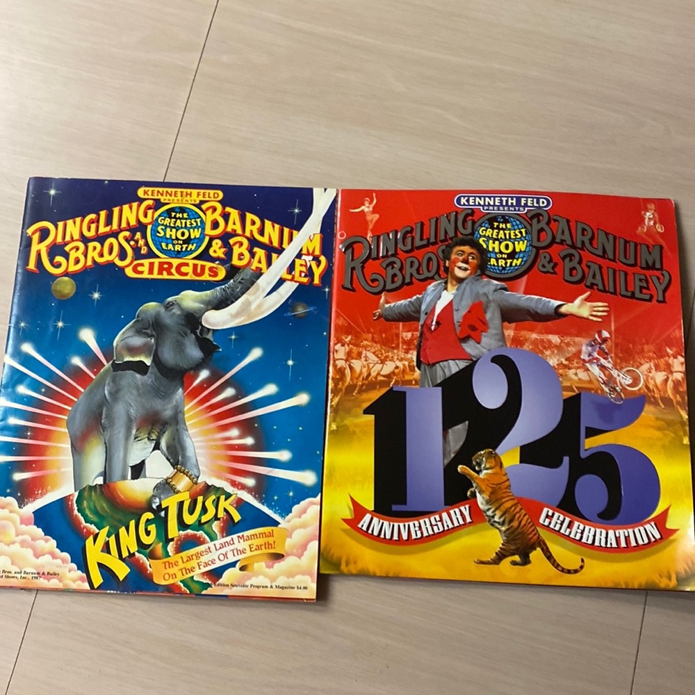 Vintage Ringling Bros circus Magazines kept in storage.